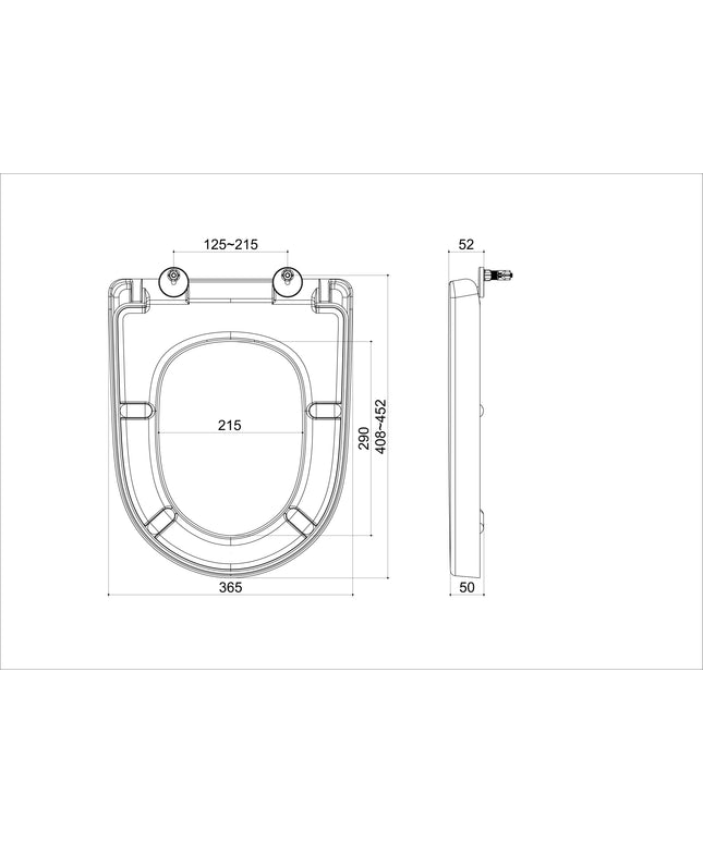 Xellanz Vilona toiletzitting glans wit - technische tekening | Schwertz & Co