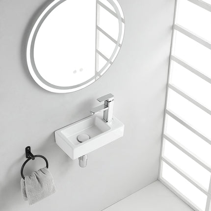 Wiesbaden Rhea S mini fontein rechts keramiek glans wit - detailfoto | Schwertz & Co