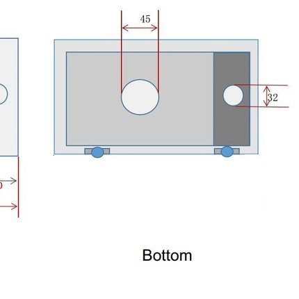 Wiesbaden Rhea S mini fontein rechts keramiek glans wit - technische tekening | Schwertz & Co