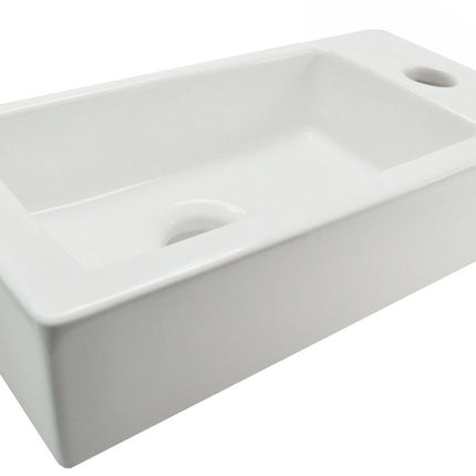 Wiesbaden Rhea S mini fontein rechts keramiek glans wit | Schwertz & Co