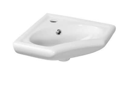 Xellanz Trevi hoekfontein keramiek glans wit - detailfoto | Schwertz & Co