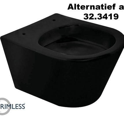 Wiesbaden Vesta Junior wandcloset rimless mat zwart - sfeerfoto | Schwertz & Co