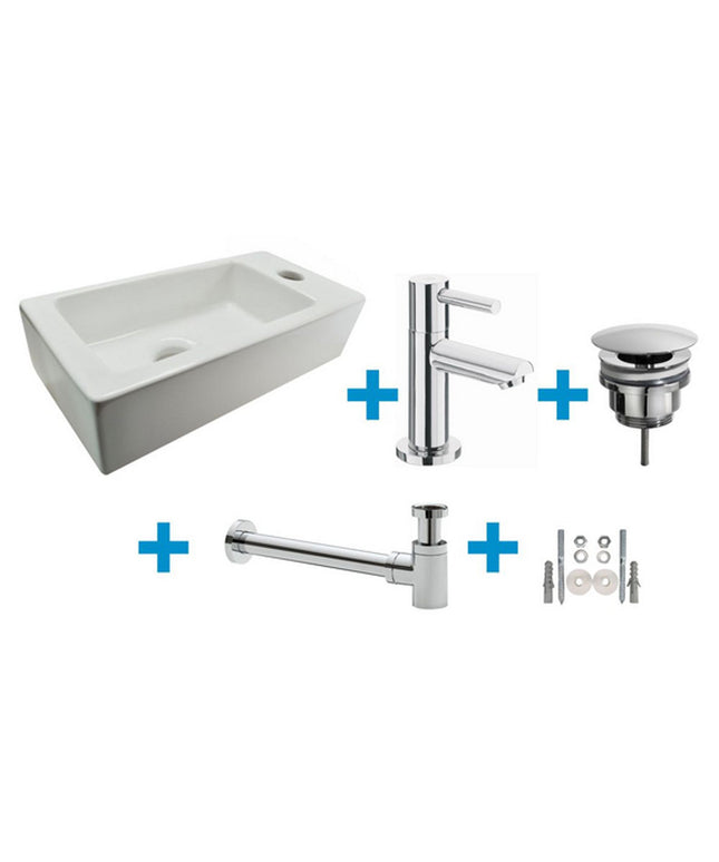 Wiesbaden Rhea S mini fonteinset rechts glans wit | Schwertz & Co