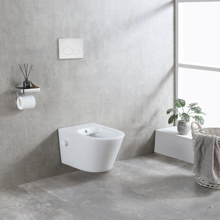 Wiesbaden Vesta wandcloset rimless bidetkraan glans wit - detailfoto | Schwertz & Co