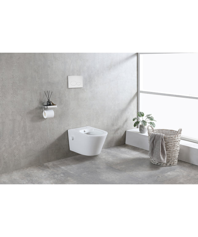 Wiesbaden Vesta wandcloset rimless bidetkraan glans wit - detailfoto | Schwertz & Co