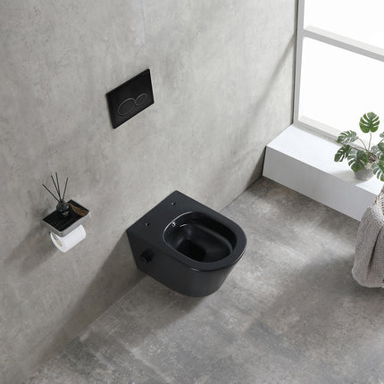 Wiesbaden Vesta wandcloset met bidetkraan mat zwart - sfeerfoto | Schwertz & Co
