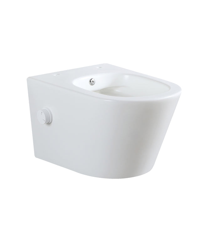 Wiesbaden Vesta wandcloset rimless met bidetkraan koud water mat wit | Schwertz & Co