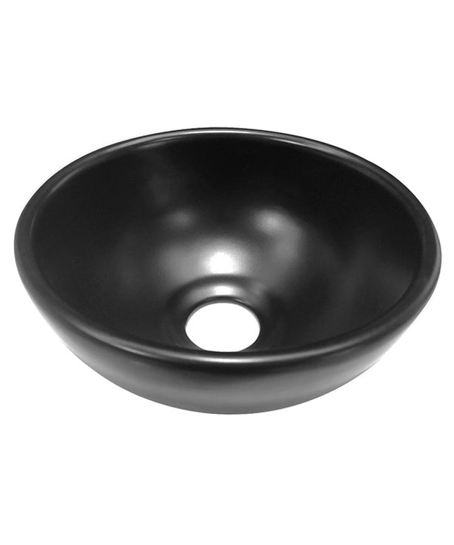 Wiesbaden Consilio waskom rond 20 cm keramiek mat zwart | Schwertz & Co