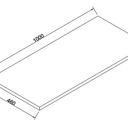 Wiesbaden Marmaris topblad mat zwart - technische tekening | Schwertz & Co