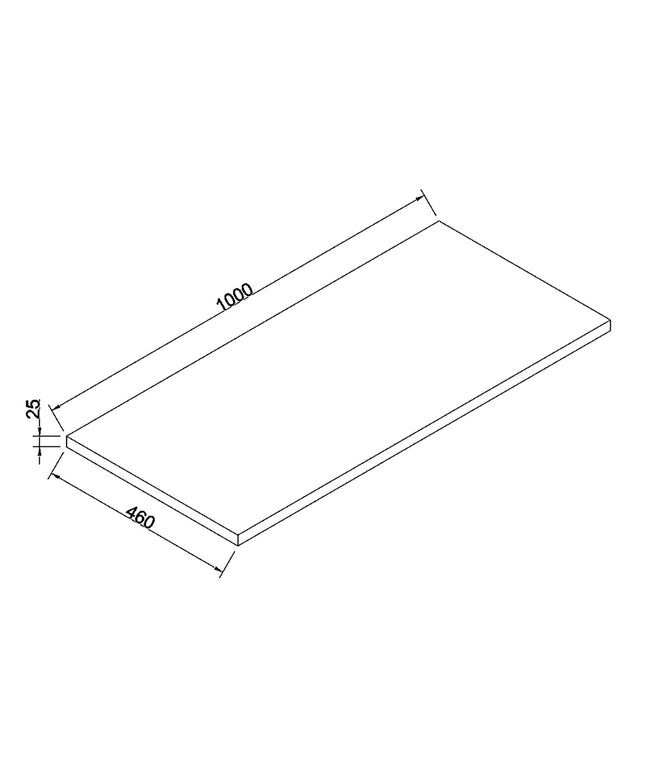 Wiesbaden Marmaris topblad mat zwart - technische tekening | Schwertz & Co