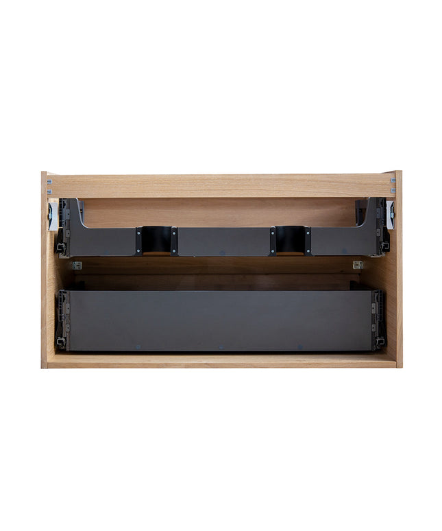 Wiesbaden Lotus onderkast 120 x 45,2 cm naturel eik mat zwart - detailfoto houtstructuur | Schwertz & Co