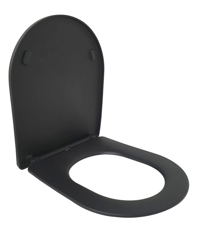 Wiesbaden Shade slim toiletzitting softclose mat zwart - detailfoto | Schwertz & Co