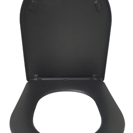 Wiesbaden Shade slim toiletzitting softclose mat zwart - sfeerfoto | Schwertz & Co