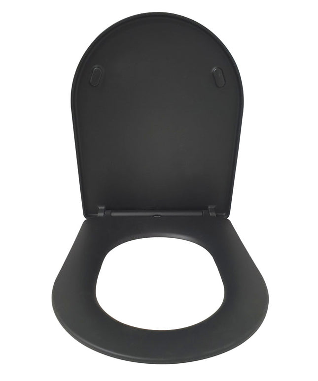 Wiesbaden Shade slim toiletzitting softclose mat zwart - sfeerfoto | Schwertz & Co