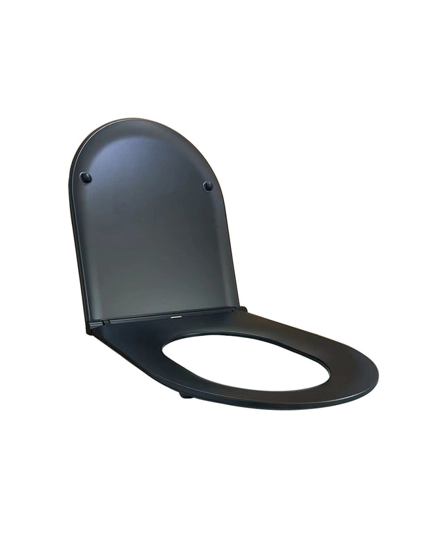Wiesbaden Flatline toiletzitting softclose mat zwart - sfeerfoto | Schwertz & Co
