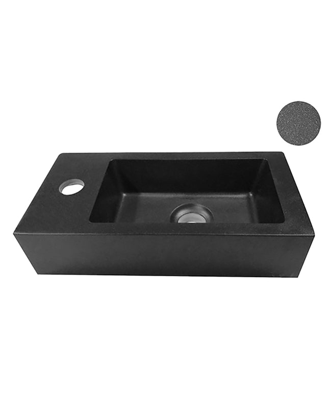 Wiesbaden Rhea S mini fontein links 36,5 cm quartz | Schwertz & Co