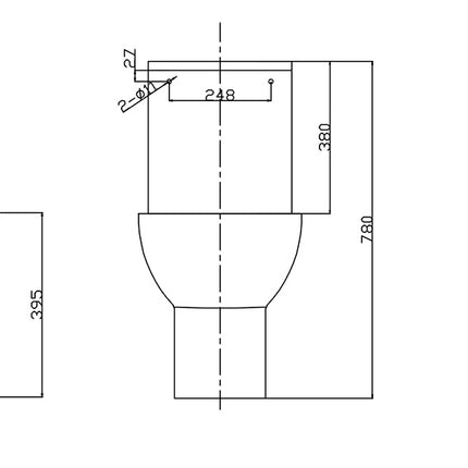 Xellanz duoblok toilet staand rimless PK glans wit - technische tekening | Schwertz & Co