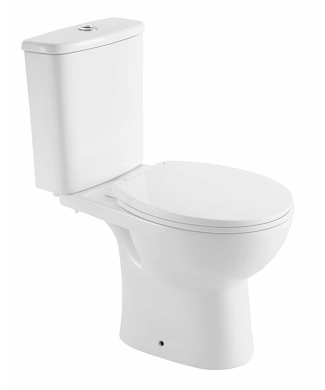 Xellanz duoblok toilet staand rimless AO met toiletzitting glans wit | Schwertz & Co