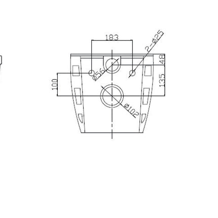 Wiesbaden - Hangtoilet - Prio wandcloset rimless glans wit - technische tekening