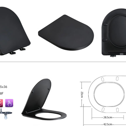 Xellanz Nibiru rimless wandcloset mat zwart - technische tekening 2 | Schwertz & Co