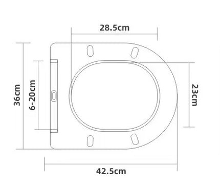 Xellanz Nibiru toiletzitting mat wit - technische tekening | Schwertz & Co