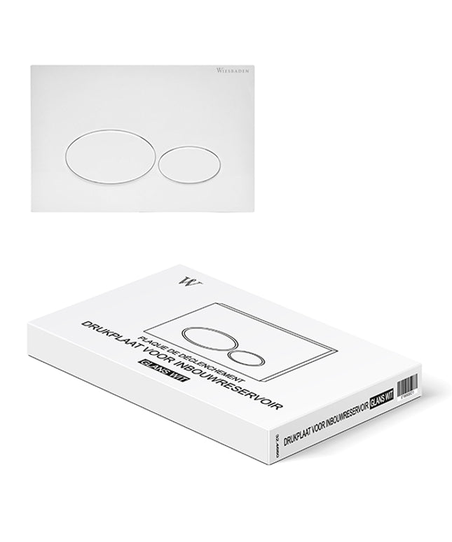 Wiesbaden X32 drukplaat inbouwreservoir glans wit - detailfoto | Schwertz & Co