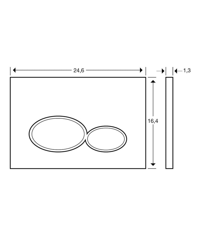 Wiesbaden X32 drukplaat voor inbouwreservoir mat zwart - technische tekening | Schwertz & Co