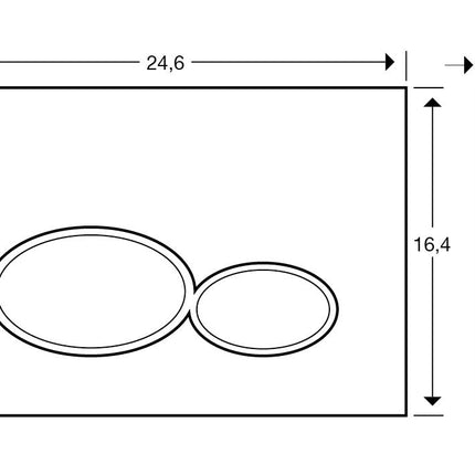 Wiesbaden X32 drukplaat voor inbouwreservoir mat wit - technische tekening | Schwertz & Co
