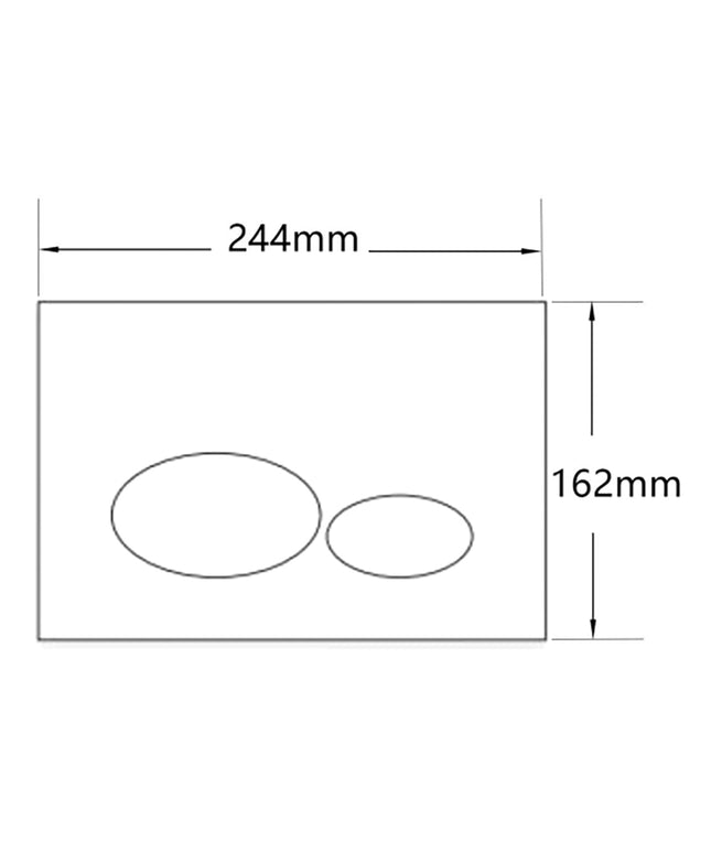Wiesbaden X32 Metal drukplaat voor inbouwreservoir gunmetal - technische tekening | Schwertz & Co