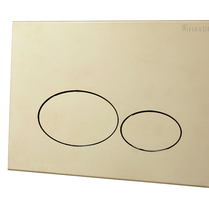 Wiesbaden X32 Metal drukplaat voor inbouwreservoir geborsteld messing PVD | Schwertz & Co