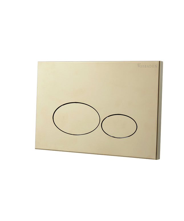 Wiesbaden X32 Metal drukplaat voor inbouwreservoir geborsteld messing PVD | Schwertz & Co