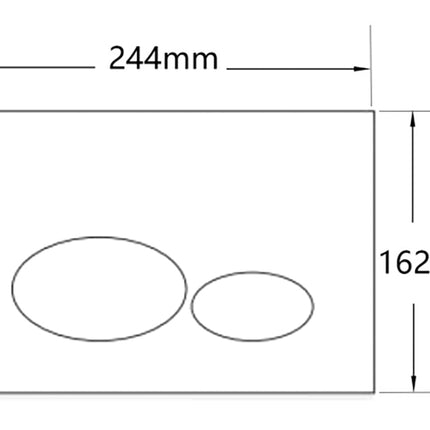 Wiesbaden X32 Metal drukplaat voor inbouwreservoir glans wit - technische tekening | Schwertz & Co