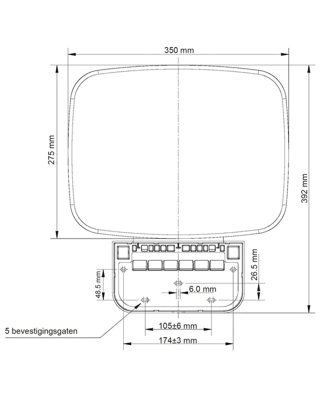 Xellanz Serva siège de douche rabattable blanc - dessin technique | Schwertz & Co