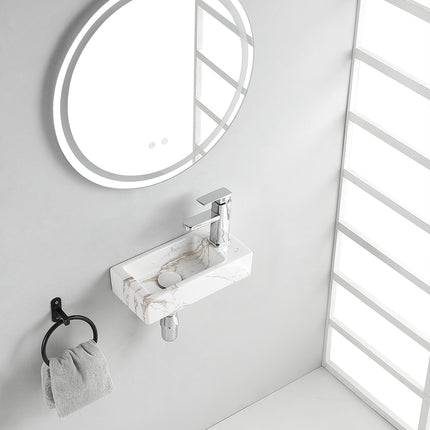 Wiesbaden Rhea S mini fontein rechts keramiek carrara - sfeerfoto | Schwertz & Co