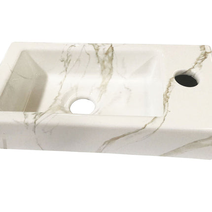 Wiesbaden Rhea S mini fontein rechts 36,5 cm keramiek carrara | Schwertz & Co