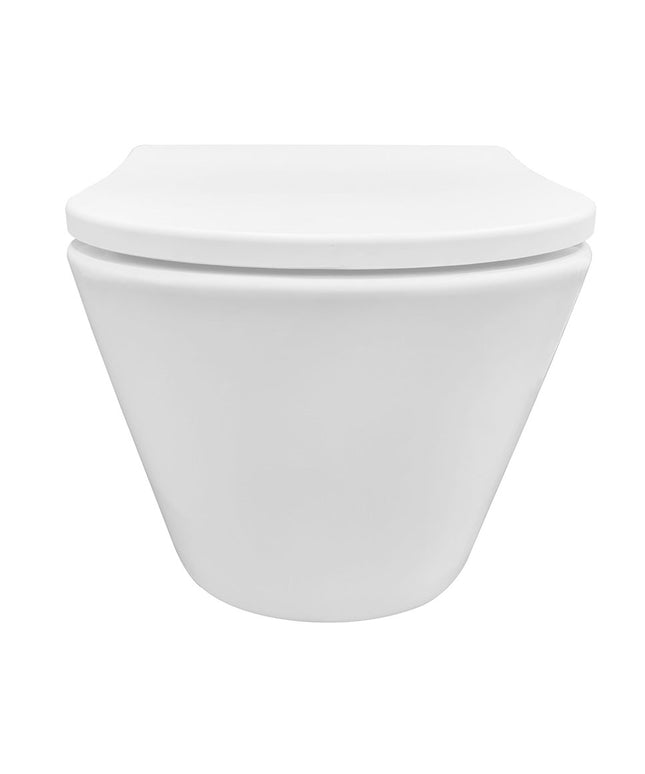 Wiesbaden Vesta rimless hangtoilet mat wit - detailfoto spoelrandloze pot | Schwertz & Co