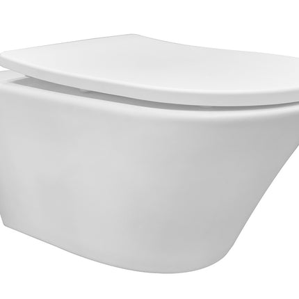 Wiesbaden Vesta rimless hangtoilet mat wit met Shade zitting | Schwertz & Co