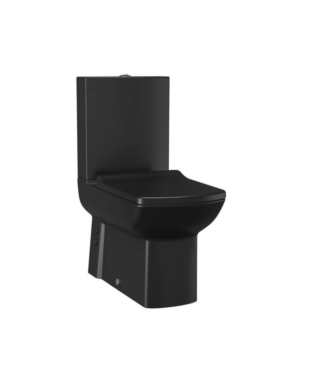 Creavit Lara staand toilet / vloertoilet – muur/onder-uitgang – mat zwart