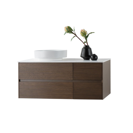 LAYDA wastafelonderkast – 119x49x52 cm – Donker walnoten – Greeploos & softclose