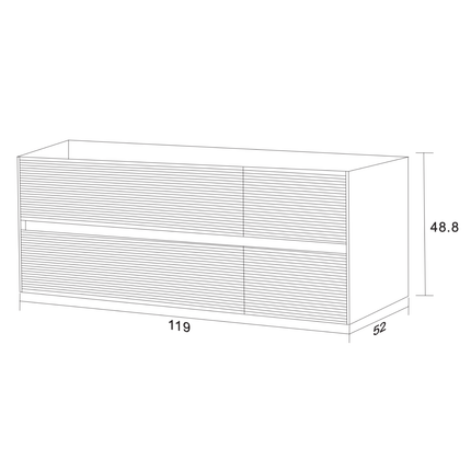 LAYDA wastafelonderkast – 119x49x52 cm – Donker walnoten – Greeploos & softclose