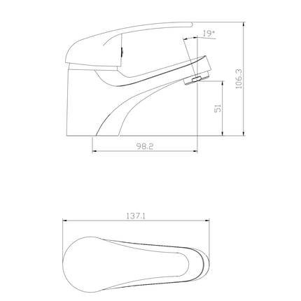 Aloni Pure Washbasin Faucet - Chrome