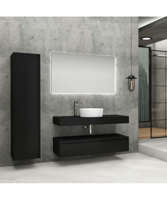 ALONI LINA wastafelonderkast – 120 cm – Mat zwart