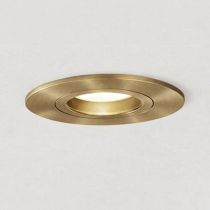 Wiesbaden Spotz inbouwspot enkel dimbaar IP65 geborsteld messing - detailfoto | Schwertz & Co