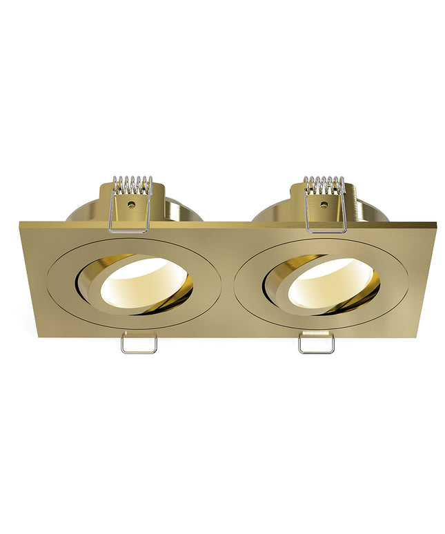 Wiesbaden Spotz inbouwspot dubbel dimbaar IP65 geborsteld messing | Schwertz & Co