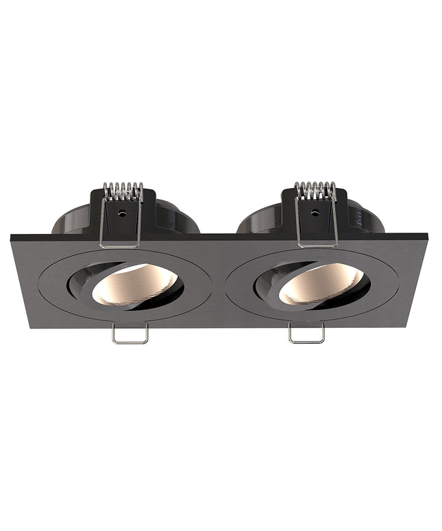 Wiesbaden Spotz inbouwspot dubbel dimbaar IP65 gunmetal | Schwertz & Co
