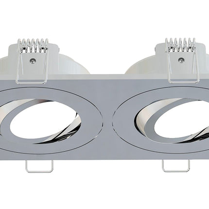 Wiesbaden Spotz inbouwspot dubbel dimbaar IP65 chroom | Schwertz & Co