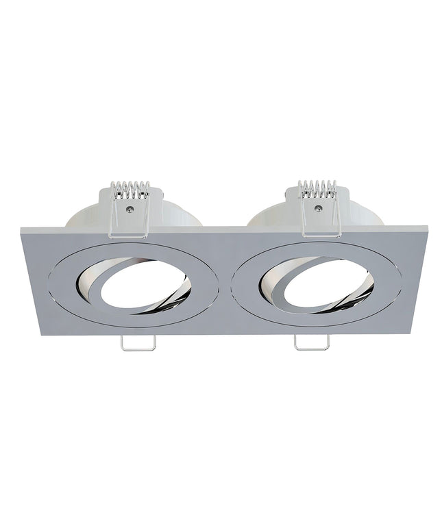 Wiesbaden Spotz inbouwspot dubbel dimbaar IP65 chroom | Schwertz & Co