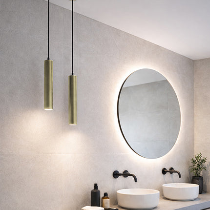 Wiesbaden Oriona hanglamp badkamer geborsteld messing - sfeerfoto | Schwertz & Co