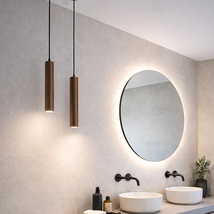 Wiesbaden Oriona hanglamp badkamer geborsteld brons koper - sfeerfoto | Schwertz & Co