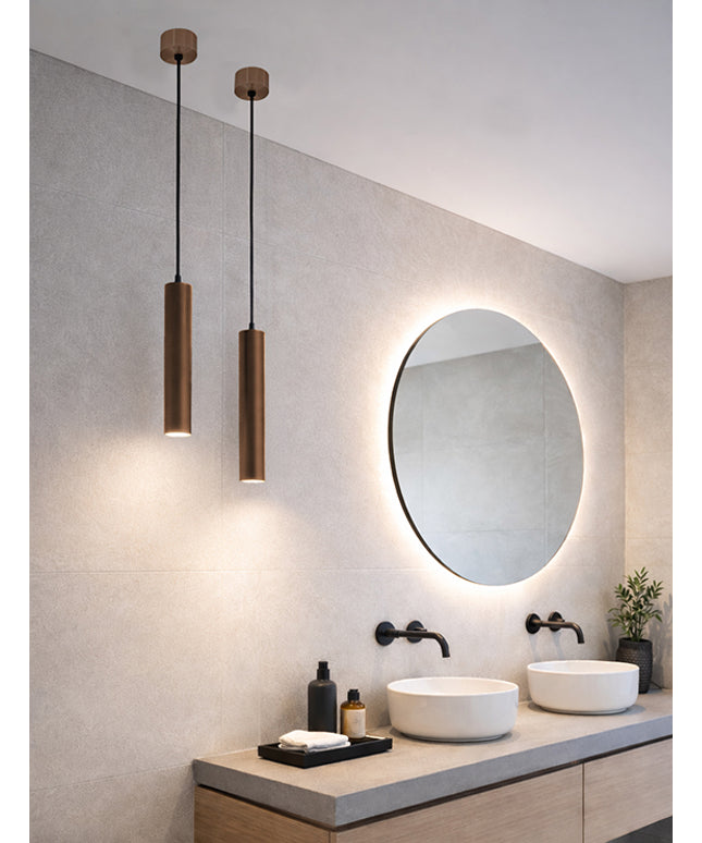 Wiesbaden Oriona hanglamp badkamer geborsteld brons koper - sfeerfoto | Schwertz & Co
